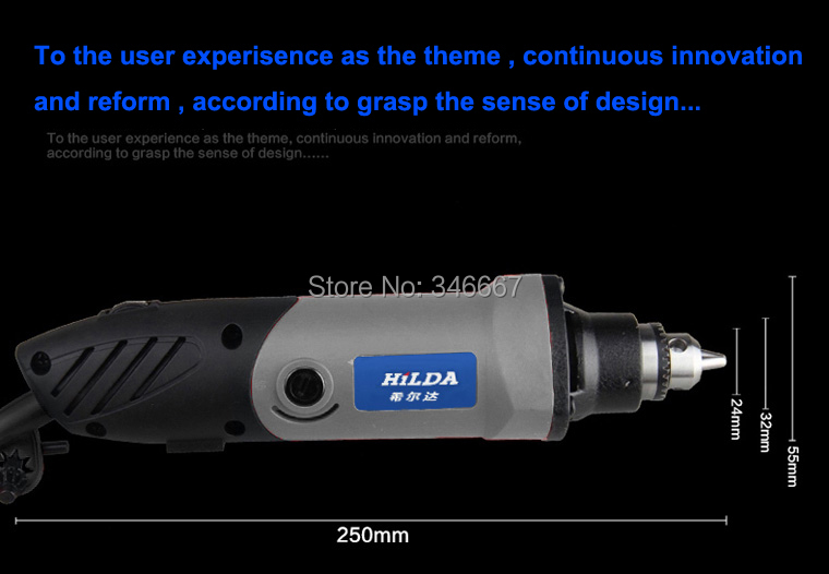 HILDA Variable Speed Rotary Tool Electric Tools 400W Mini Drill 6